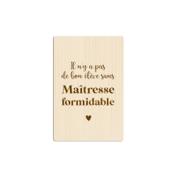 Carte postale en bois Maîtresse/Maître formidable