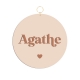 Carte naissance prénom bébé beige et terracotta