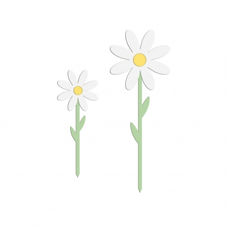 Topper marguerites colorées pour anniversaire ou baptême