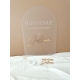 Panneau de bienvenue en blanc opale anniversaire chic