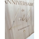 Panneau de bienvenue en bois prénom miroir champagne
