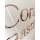 Panneau d'accueil mariage blanc opale et prénoms rose gold