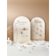 Panneau de bienvenue mariage minimaliste bois et miroir champagne