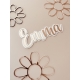 Décoration enfant prénom en plexiglas bi-matière, blanc et miroir rose gold
