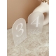 Numéros de table mariage à poser, numéros de table plexiglas sur socle