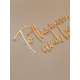 Décoration murale citation personnalisée, enseigne style néon miroir or
