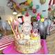 Cake topper personnalisé en bois léopard