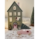 Village miniature de Noël artisanal, jolie maison de village