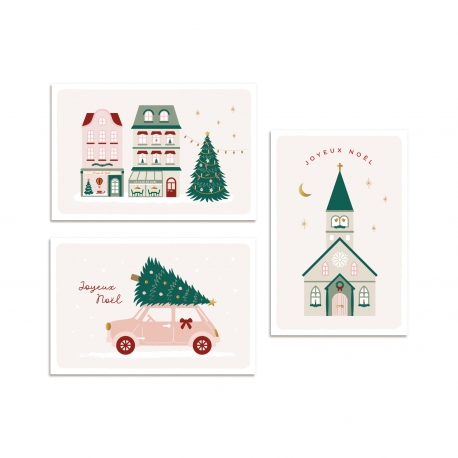Cartes de voeux mini monde de No&euml;l