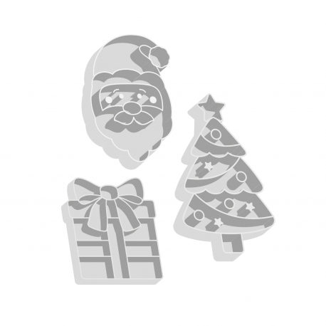 Emporte-pi&egrave;ces pour biscuits, P&egrave;re No&euml;l, sapin et cadeau de No&euml;l