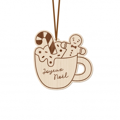 Suspension de Noël, tasse de chocolat chaud