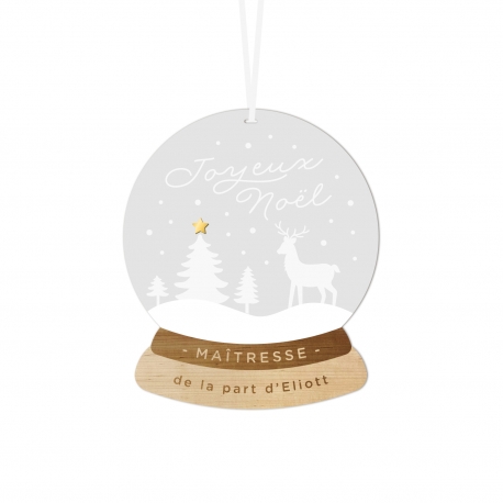 Boule de No&euml;l personnalis&eacute;e cadeau ma&icirc;tresse nounou atsem