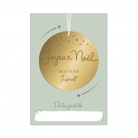 Boule de No&euml;l personnalis&eacute;e, cadeau ma&icirc;tre
