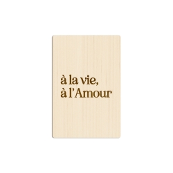 Carte postale en bois à la vie, à l'Amour, cadeau Saint-Valentin