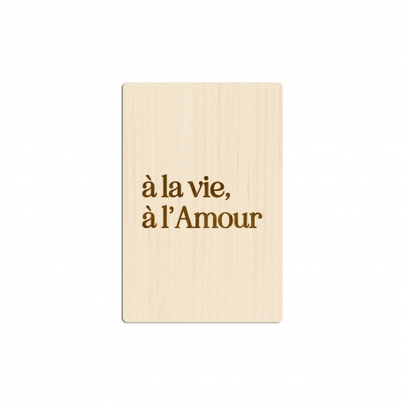 Carte postale en bois à la vie, à l'Amour, cadeau Saint-Valentin