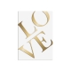 Affiche plexiglas blanc et miroir champagne LOVE