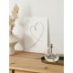 Affiche chic et élégante blanc et miroir champagne, coeur en ligne