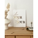 Affiche plexiglas blanc et miroir champagne Au jour le jour