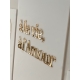 Tableau acrylique mat blanc, à la vie à l'amour miroir champagne