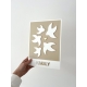 Affiche en plexiglas originale, famille 5 oiseaux