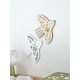 Décoration murale poétique Colombe en bois avec fleurs