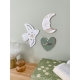 Décorations murales en plexiglas, oiseau fleurs et végétaux