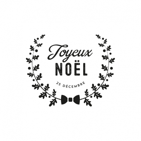 Tampon scrapbooking joyeux no&euml;l couronne de l'avent gui