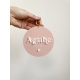 Carte naissance annonce prénom, plexi mat rose poudré