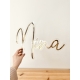 Enseigne style néon prénom, décoration chambre enfant miroir champagne