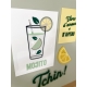 Décoration murale apéro, cocktail mojito en relief plexiglas 