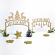 Cake topper Joyeux Noel boules sapin décoration buche