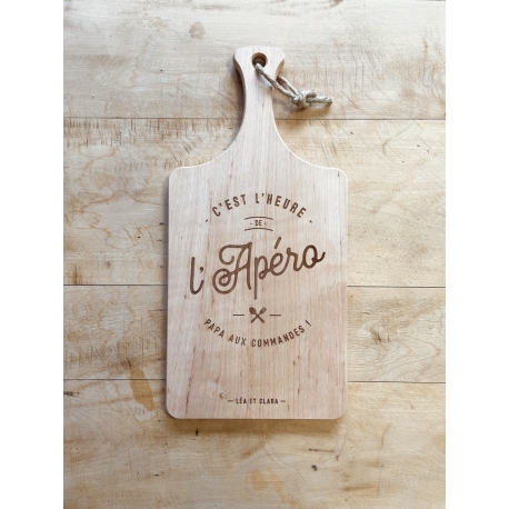 Planche &agrave; d&eacute;couper en bois, gravure sp&eacute;ciale f&ecirc;te des p&egrave;res