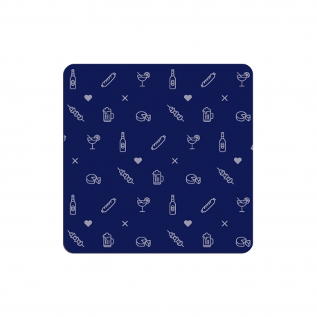 Dessous de verre pictogrammes apéro plexi gloss bleu nuit