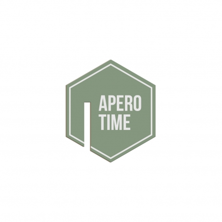 Marque-verre hexagone apero time vert sauge