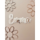 Enseigne prénom en plexiglas bi-matière, blanc et miroir rose gold