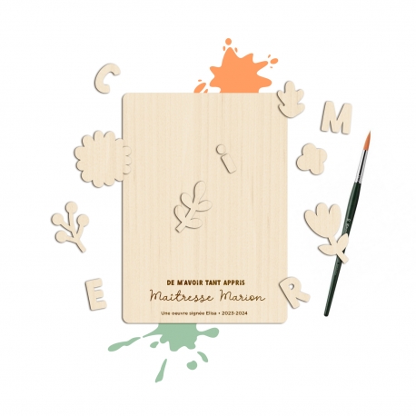 Kit cr&eacute;atif carte &agrave; peindre, cadeau ma&icirc;tresse nounou