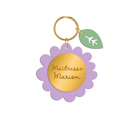 Porte-cl&eacute; Fleur en f&ecirc;te, cadeau ma&icirc;tresse nounou