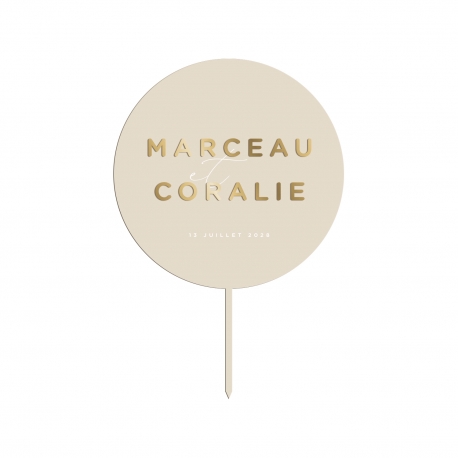 Cake topper mariage personnalis&eacute; stone, associations plexiglas