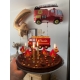Anniversaire enfant thème pompier, cake topper plexiglas