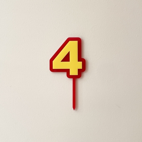 Cake topper âge chiffre en plexiglas