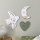 Composition murale décorations oiseau, lune et coeur plexiglas