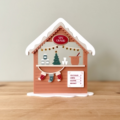Le ch&acirc;let de No&euml;l miniature, stand Vin chaud