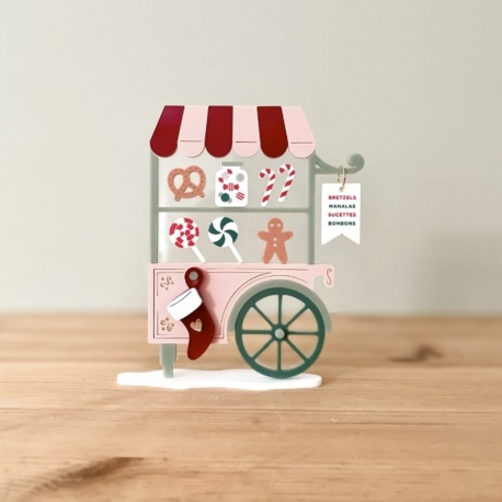 Le chariot de gourmandises, mini monde de No&euml;l