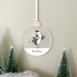 Boule de Noël Martin le pingouin patineur