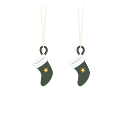 Suspensions bottes de Noël, arbre à décorer en bois
