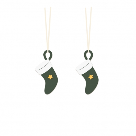 Suspensions bottes de Noël, arbre à décorer en bois