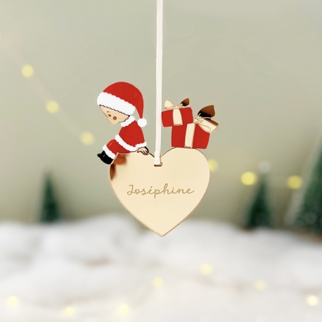 Boule de Noël originale à personnaliser, L'enfant au coeur