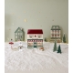 Village miniature de Noël plexiglas, décoration sapin à poser