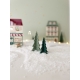 Village de Noël miniature plexiglas, décoration sapin vert