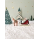 Village miniature de Noël en plexiglas, décor de Noël chapelle